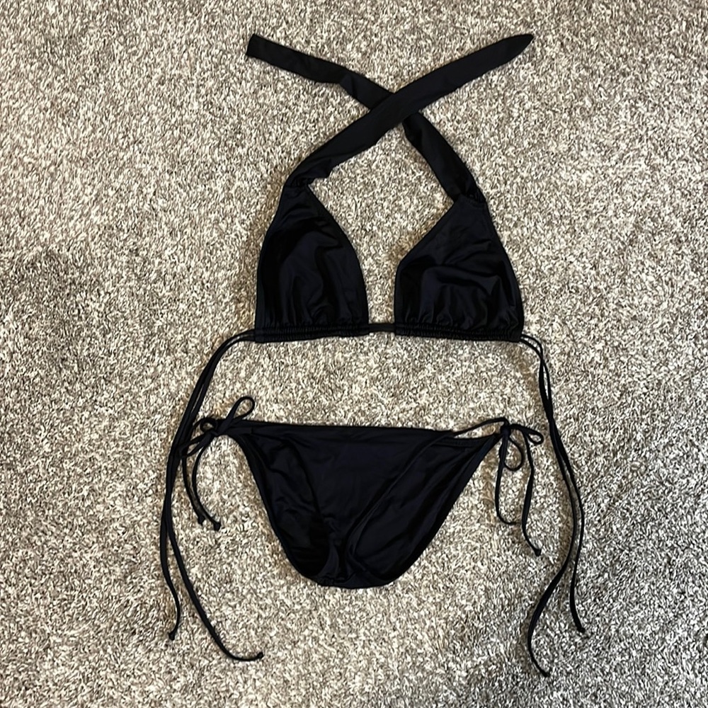 BECCA black bikini. Top D-DD, bottoms Small